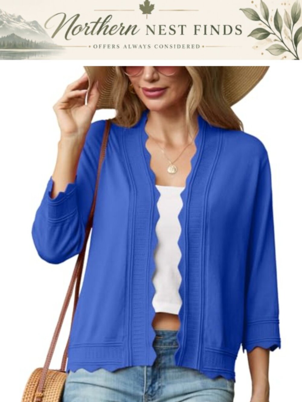 Women's Lightweight Viscose Polyamide Open Front Cropped Cardigan Sweater